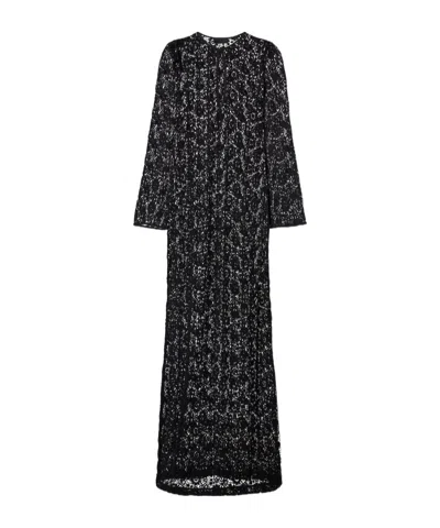 Nili Lotan Lace Long-sleeved Dress In Black