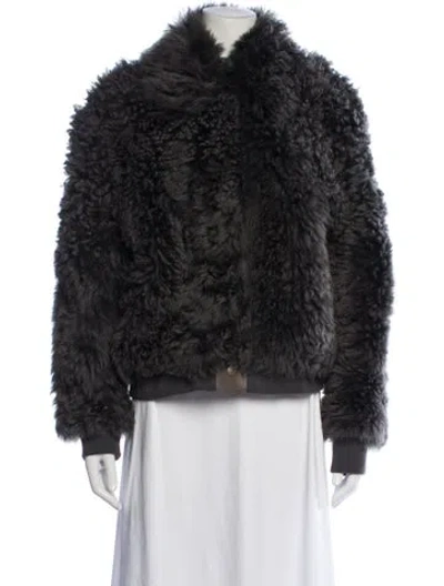 Pre-owned Nili Lotan Lamb Fur Faux Fur Jacket In Black
