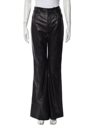 Pre-owned Nili Lotan Lamb Fur Flared Pants In Black