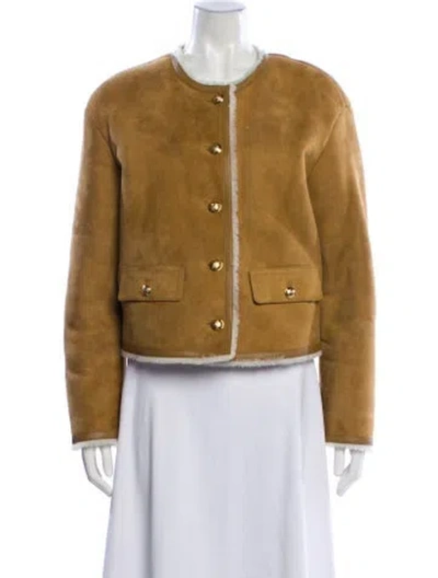 Pre-owned Nili Lotan Lamb Fur Fur Jacket In Brown