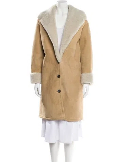 Pre-owned Nili Lotan Lamb Leather Coat In Neutral