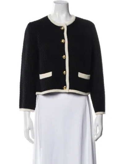 Pre-owned Nili Lotan Lamb Leather Crew Neck Sweater In Gray