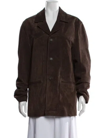 Pre-owned Nili Lotan Lamb Leather Jacket In Brown