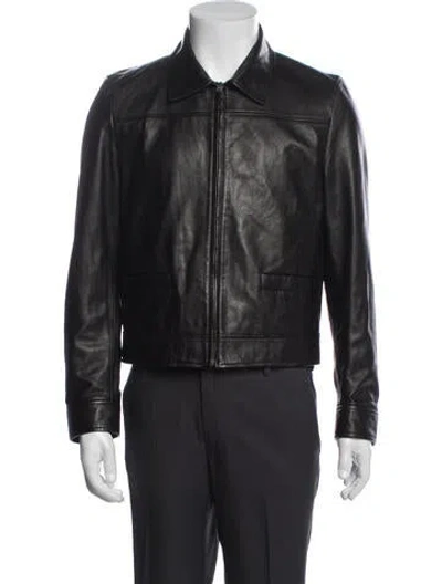 Pre-owned Nili Lotan Lamb Leather Moto Jacket In Brown