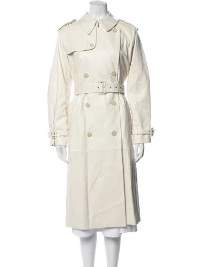 Pre-owned Nili Lotan Lamb Leather Trench Coat In Neutrals