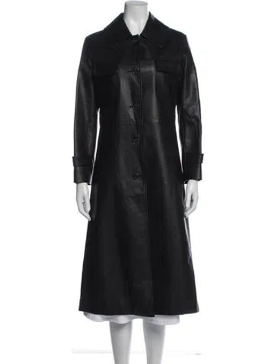 Pre-owned Nili Lotan Lambskin Coat In Black