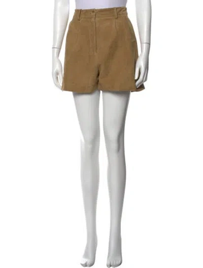 Pre-owned Nili Lotan Lambskin Mini Shorts In Neutrals