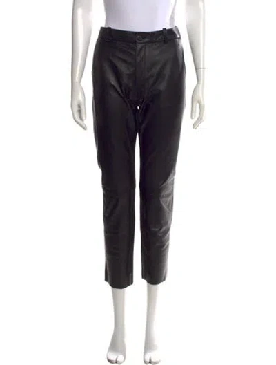 Pre-owned Nili Lotan Lambskin Straight Leg Pants W/ Tags In Black