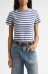 Nili Lotan Lana Striped Cotton Jersey T-shirt In Blue
