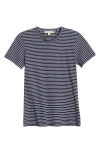 Nili Lotan Lana Stripe Cotton T-shirt In Navy/natural Stripe