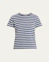 Nili Lotan Lana Striped Cotton Jersey T-shirt In Blue