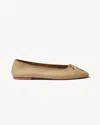 Nili Lotan Leather Ballet Flat In Sand
