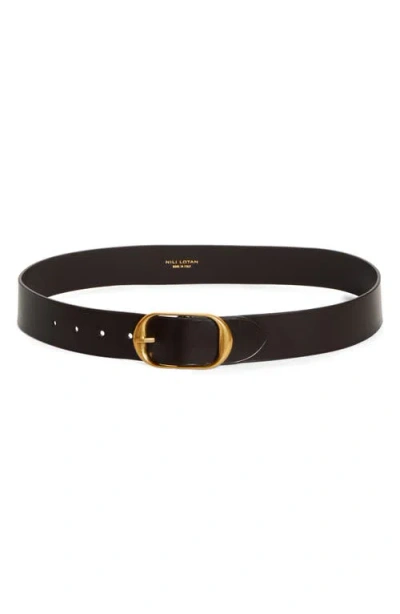 Nili Lotan Leather Belt In Brown