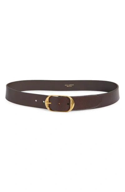 Nili Lotan Leather Belt In Burgundy