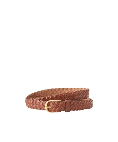Nili Lotan Braided Jane Leather Belt In Brown