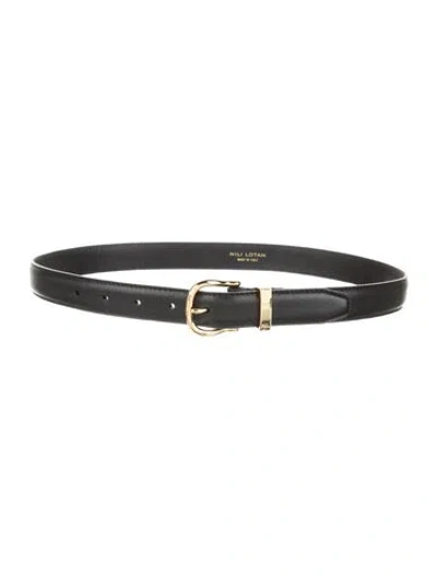 Pre-owned Nili Lotan Leather Belt Kit In Black