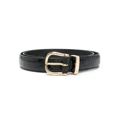 Nili Lotan Leather Belts In Black