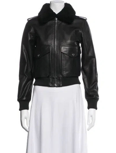 Pre-owned Nili Lotan Leather Biker Jacket In Green