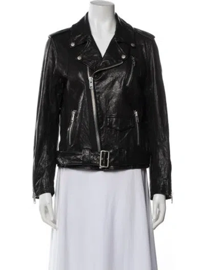 Pre-owned Nili Lotan Leather Biker Jacket In Multi