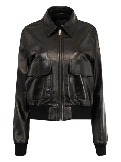 Nili Lotan Leather Jacket In Black