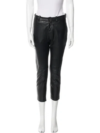 Pre-owned Nili Lotan Leather Skinny Leg Pants In Blue