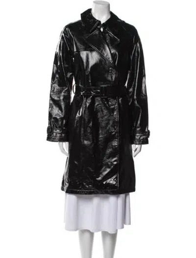 Pre-owned Nili Lotan Leather Trench Coat W/ Tags In Black