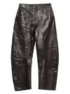 Nili Lotan Shon Leather Pant In Brown