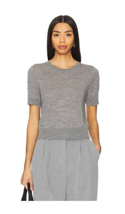 Nili Lotan Leilani Knitted T-shirt In Grey