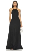 Nili Lotan Women's Lelia Linen Halterneck Maxi Dress In Black