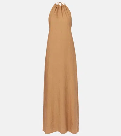 Nili Lotan Lelia Halterneck Linen Maxi Dress