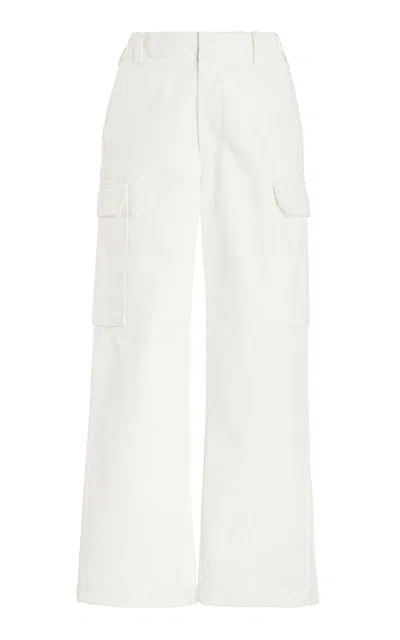 Nili Lotan Leofred Cotton Cargo Pants In White