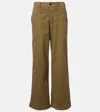 Nili Lotan Leon Cotton Wide-leg Pants In Green