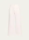 Nili Lotan Leon Wide Leg Cotton Pants In White