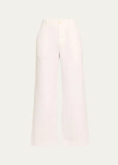 Nili Lotan Leon Wide-leg Brushed Stretch Cotton Boy Pants In White