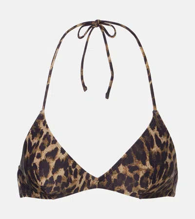 Nili Lotan Leopard-print Bikini Top In Animal Print