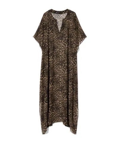 Nili Lotan Leopard-print Maxi Dress In Brown
