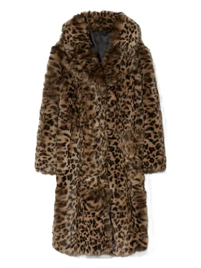 NILI LOTAN LEOPARD-PRINT FUR COAT