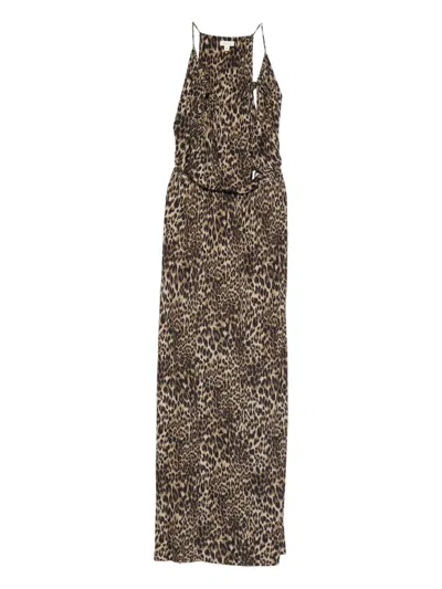 Nili Lotan Leopard-print Sleeveless Maxi Dress In Animal Print