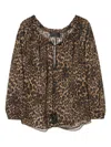 Nili Lotan Carley Silk Blouse Vintage Leopard Print In Brown
