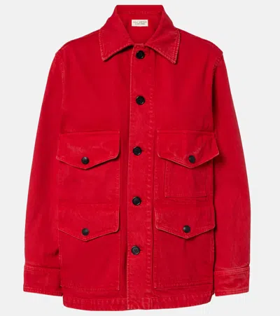 Nili Lotan Leroy Cotton Canvas Jacket In Red