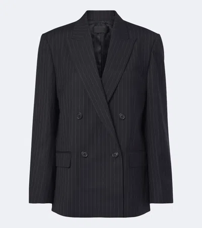 Nili Lotan Leston Pinstriped Wool Blazer In Blue
