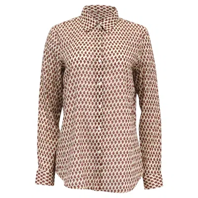 Pre-owned Nili Lotan Libby Paisley Printed Shirt In Multicolor Cotton In Beige