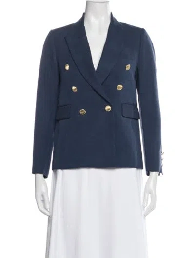 Pre-owned Nili Lotan Linen Blazer In Blue