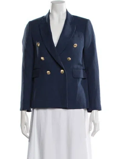 Pre-owned Nili Lotan Linen Blazer In Blue