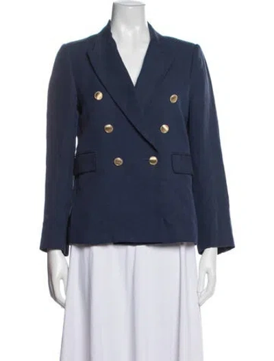 Pre-owned Nili Lotan Linen Blazer In Blue