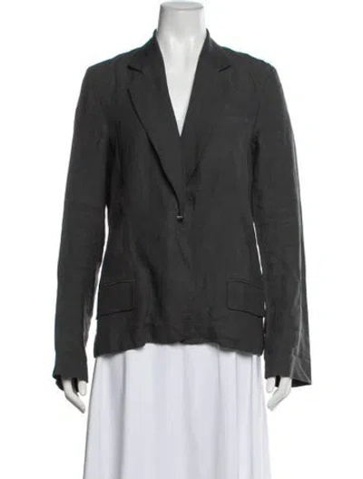Pre-owned Nili Lotan Linen Blazer In Grey