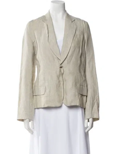 Pre-owned Nili Lotan Linen Blazer In Neutral