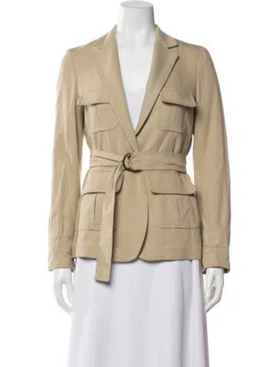 Pre-owned Nili Lotan Linen Blazer In Neutral