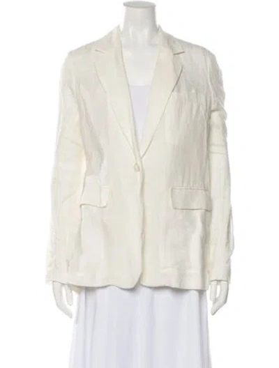 Pre-owned Nili Lotan Linen Blazer In Neutral