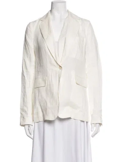 Pre-owned Nili Lotan Linen Blazer In Neutrals
